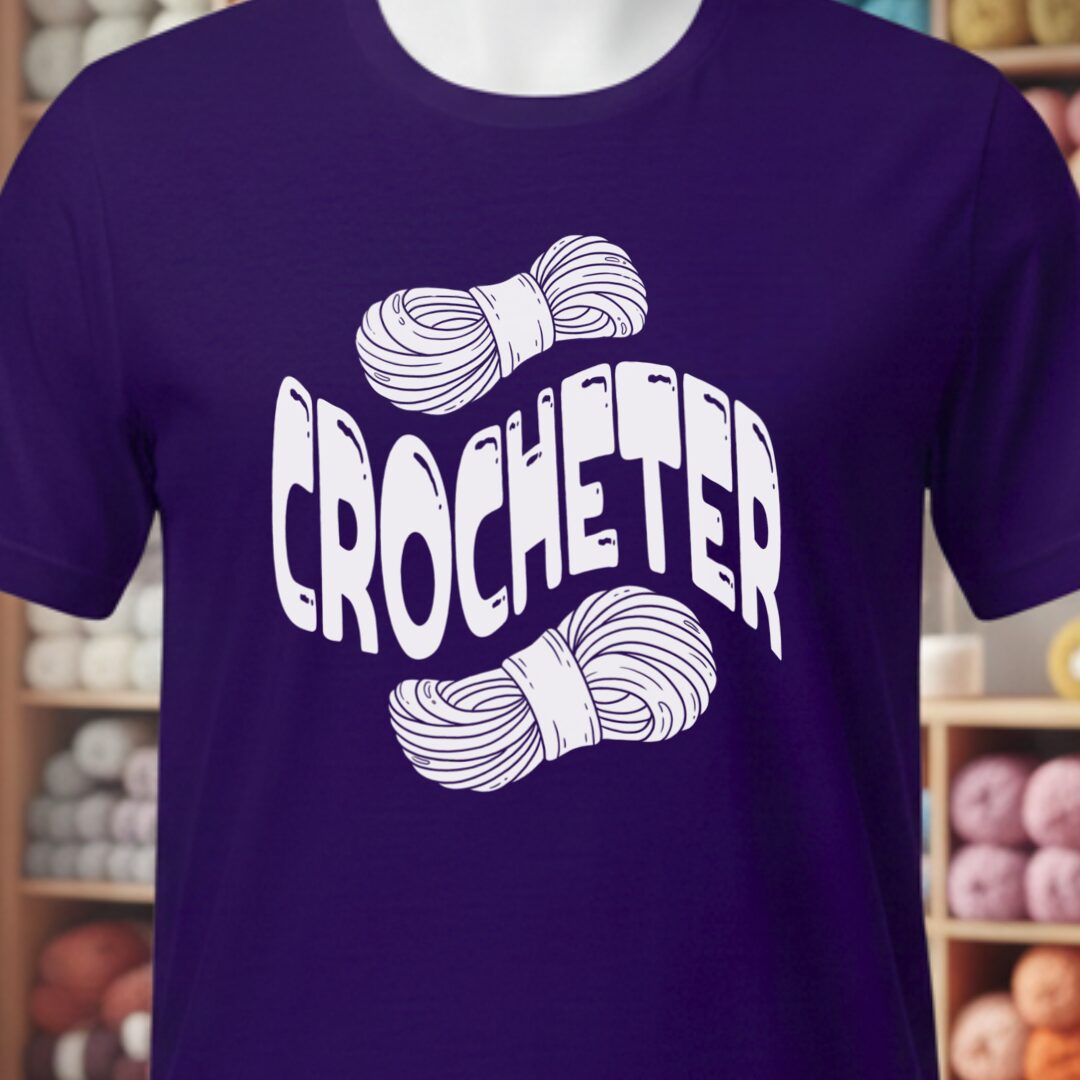 Warped Crocheter T-Shirt Purple t-shirt