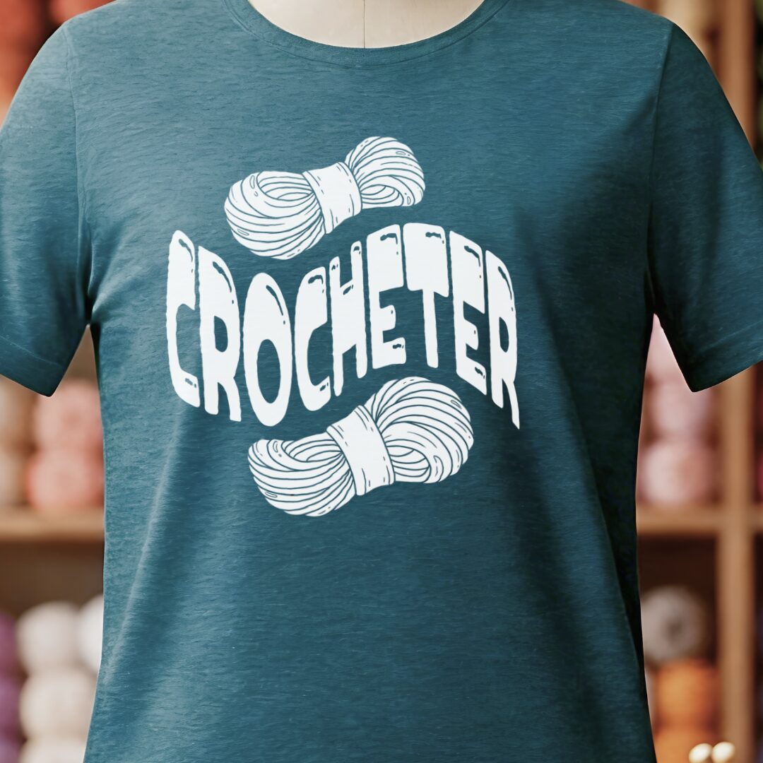 Warped Crocheter T-Shirt Teal Blue t-shirt
