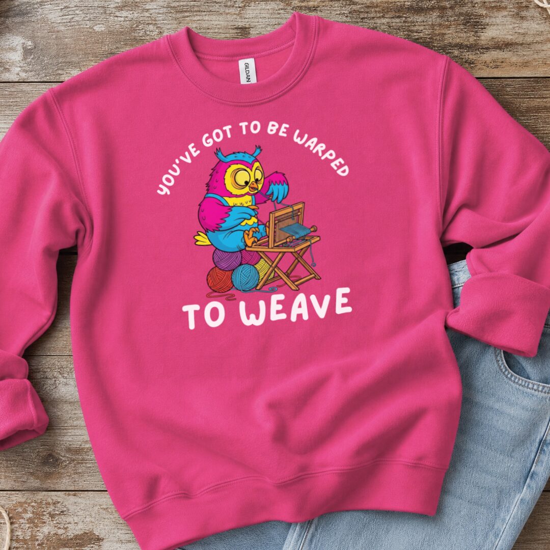 Warped to Weave Sweatshirt Bright Pink t-shirt