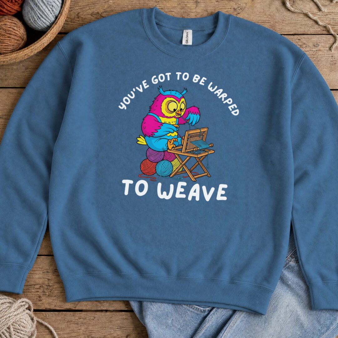Warped to Weave Sweatshirt Indigo Blue t-shirt
