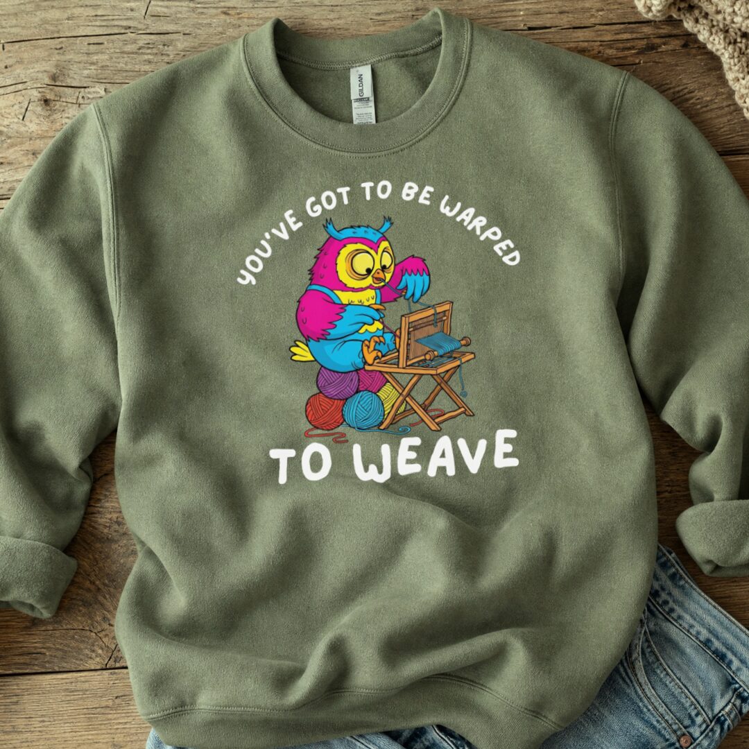 Warped to Weave Sweatshirt Military Green t-shirt