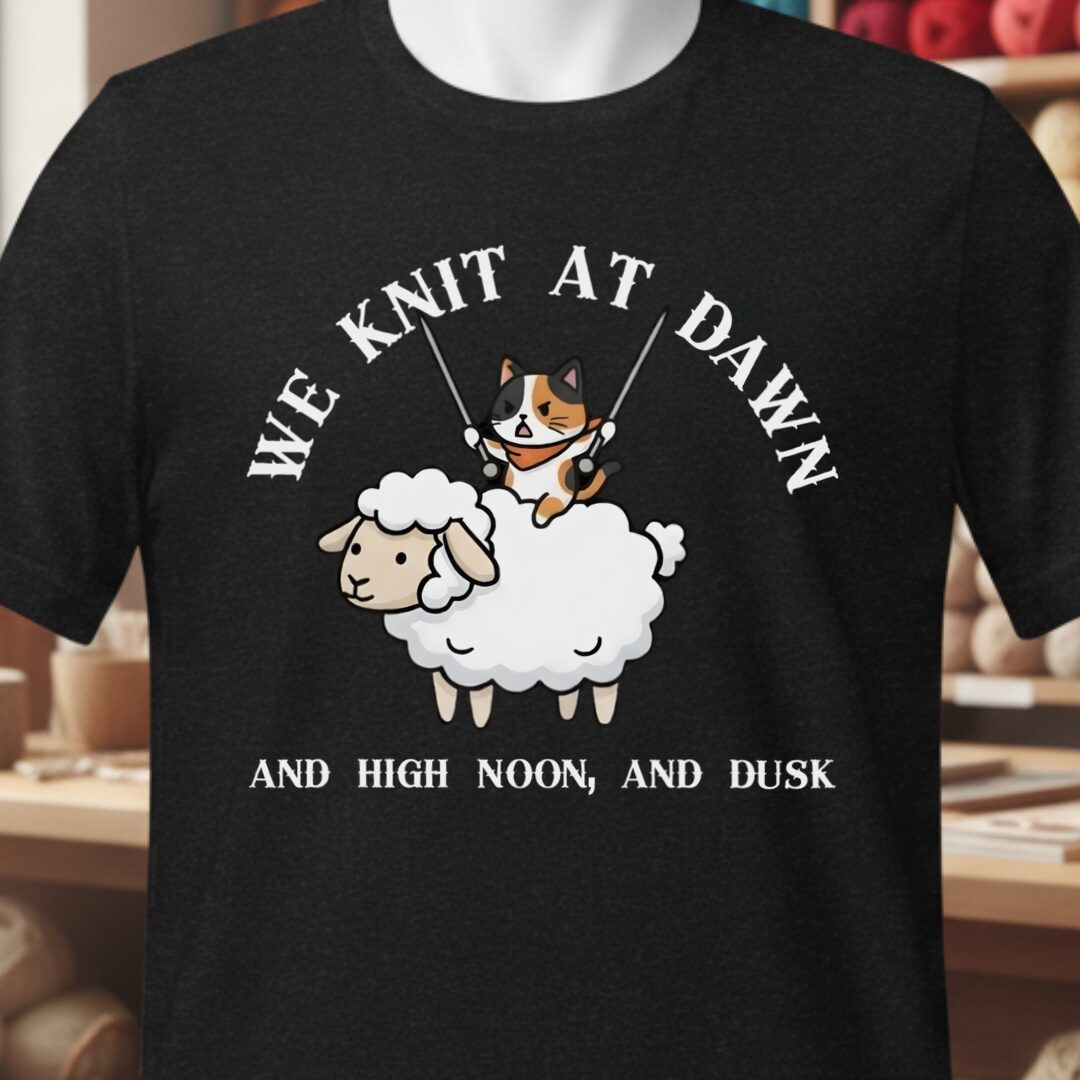 We Knit At Dawn T-Shirt Black t-shirt