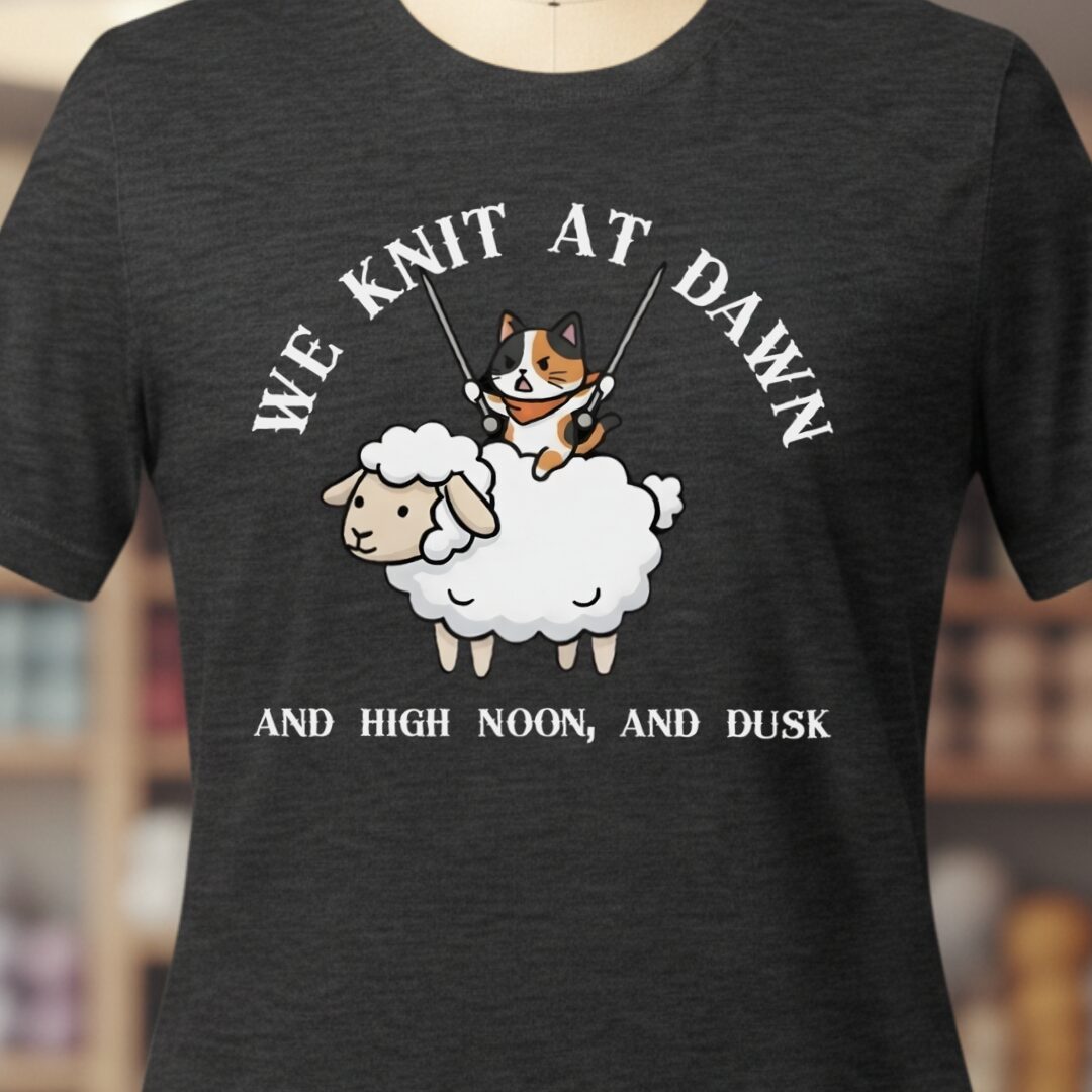 We Knit At Dawn T-Shirt Dark Grey t-shirt