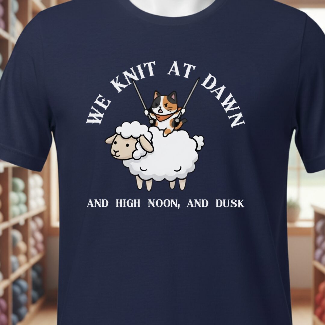 We Knit At Dawn T-Shirt Navy t-shirt