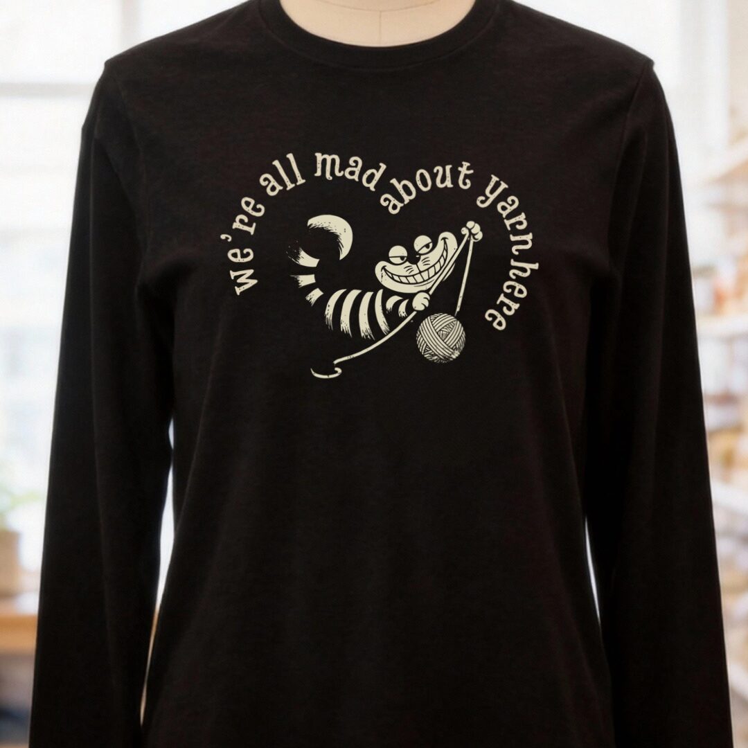 We're All Mad Here Long Sleeve Tee Black t-shirt