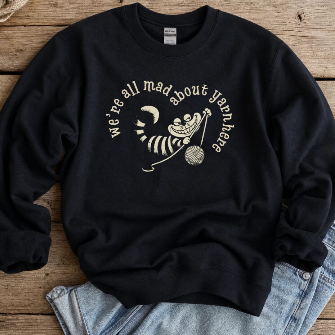 We're All Mad Here Sweatshirt Black t-shirt