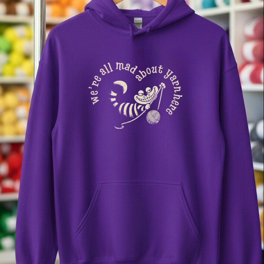 We're All Mad Here Purple Hoodie.jpg