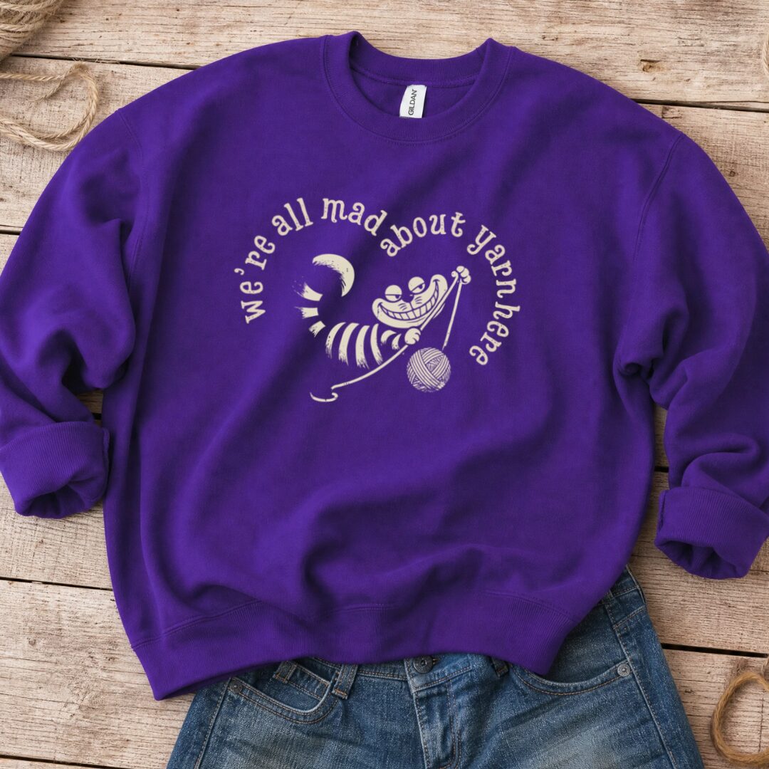 We're All Mad Here Sweatshirt Purple t-shirt