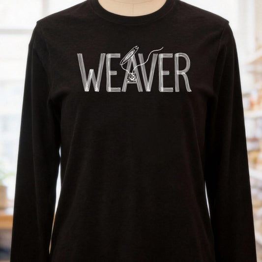 Weaver Text Black Long Sleeve Tee.jpg