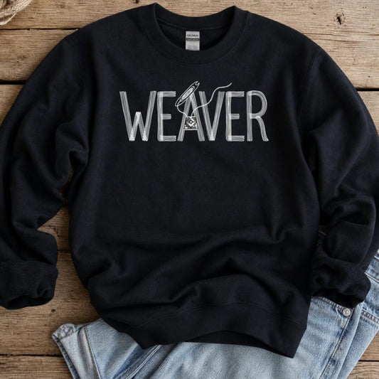 Weaver Text Black Sweatshirt.jpg