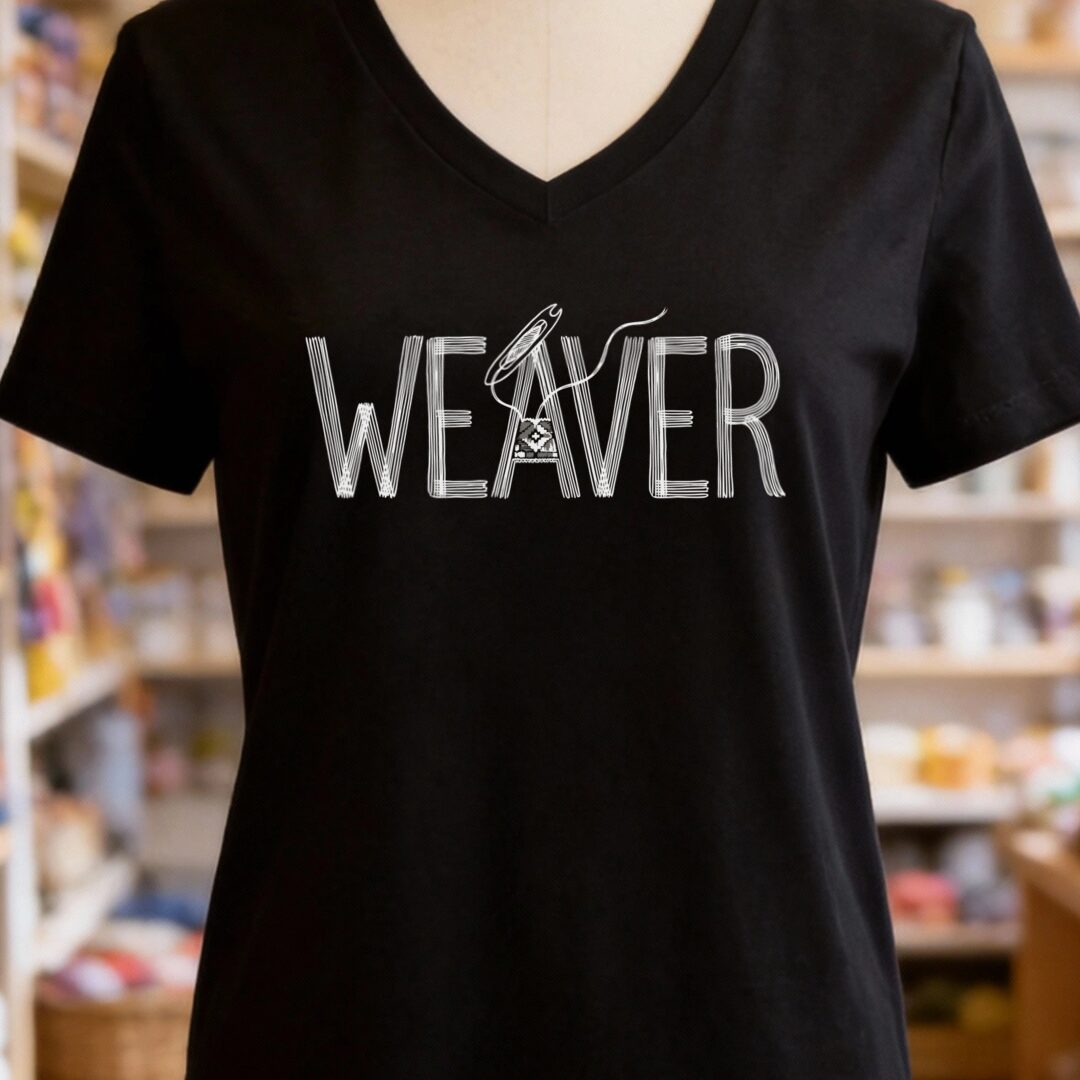 Weaver Text V-Neck T-Shirt Black t-shirt