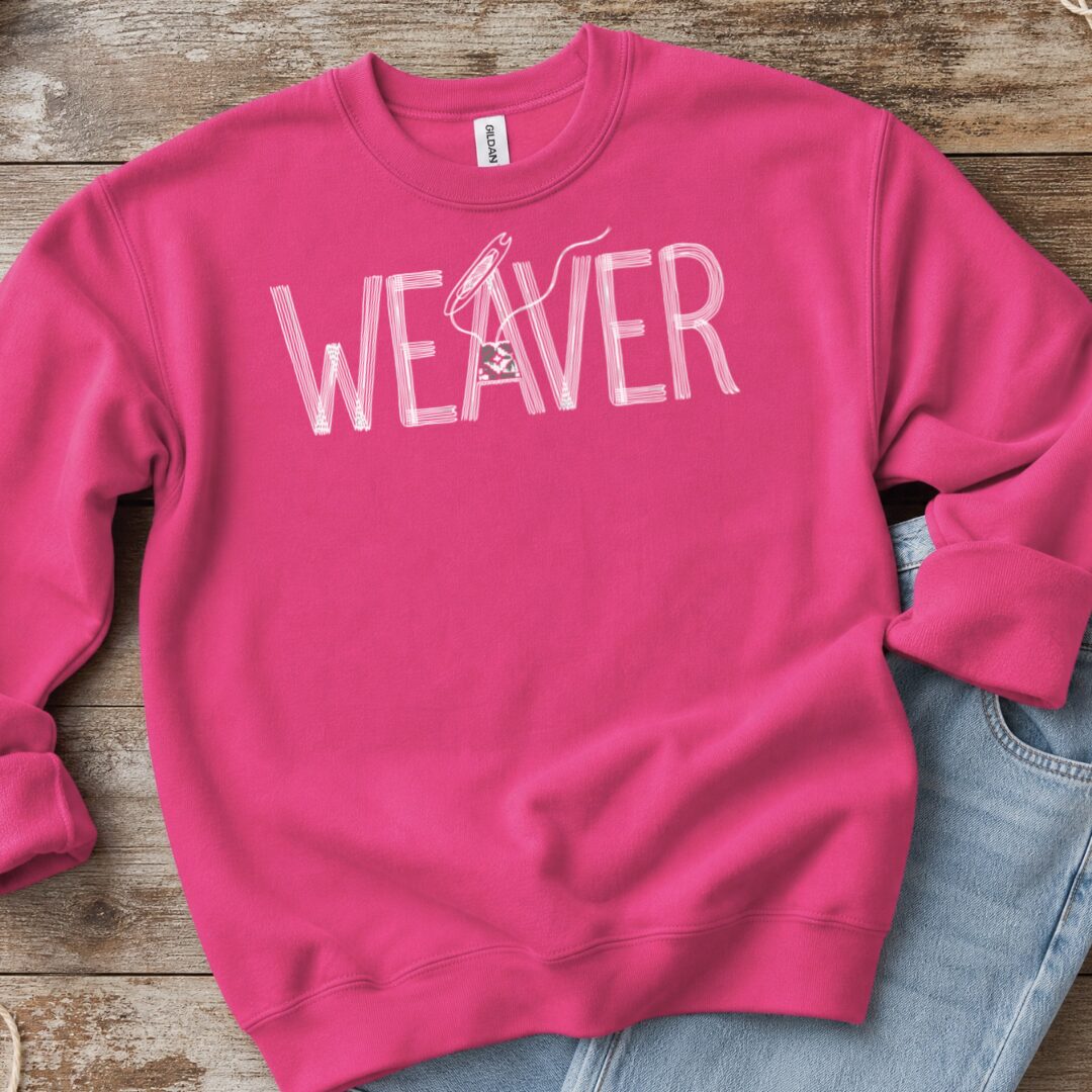 Weaver Text Bright Pink Sweatshirt.jpg
