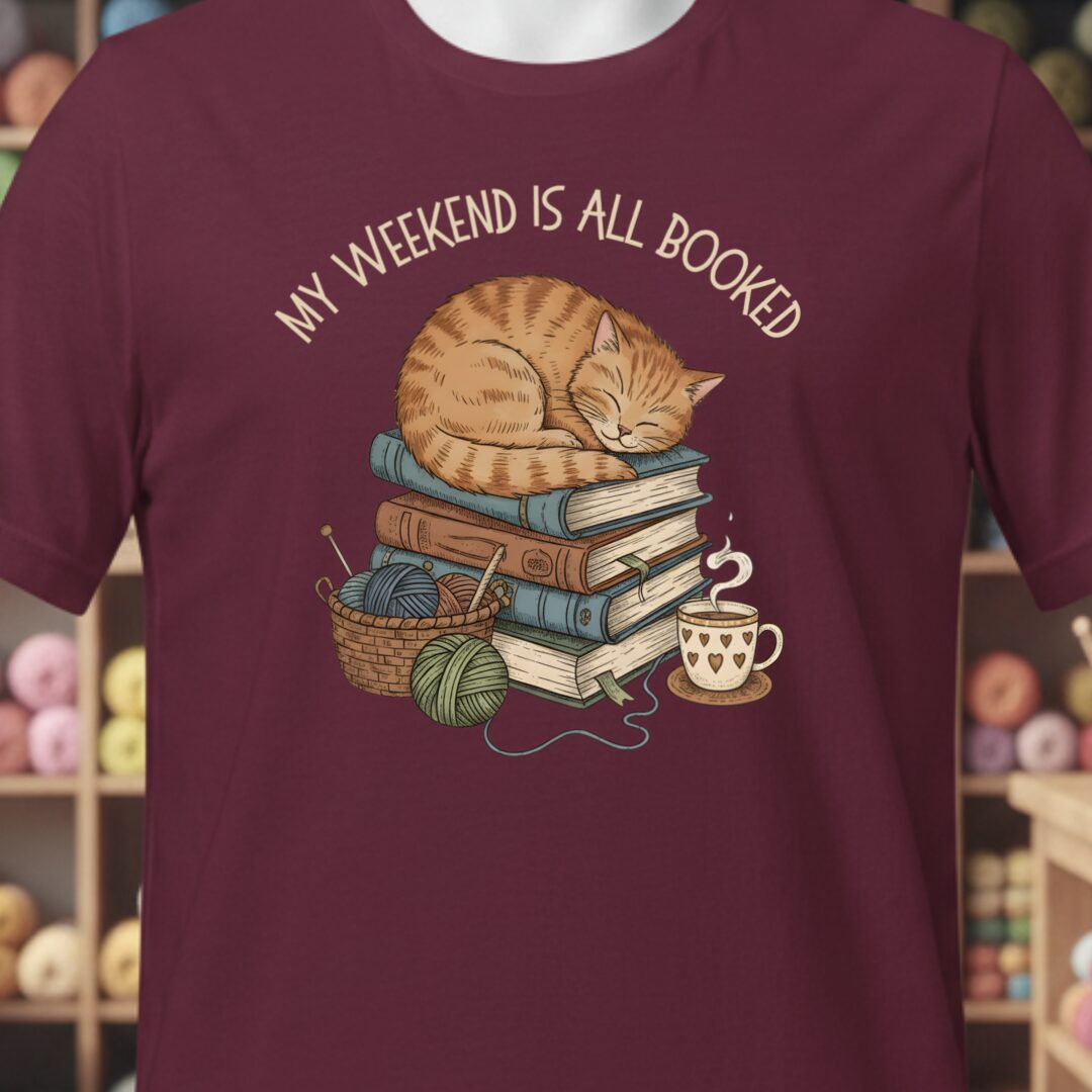 Weekend Booked T-Shirt Maroon t-shirt