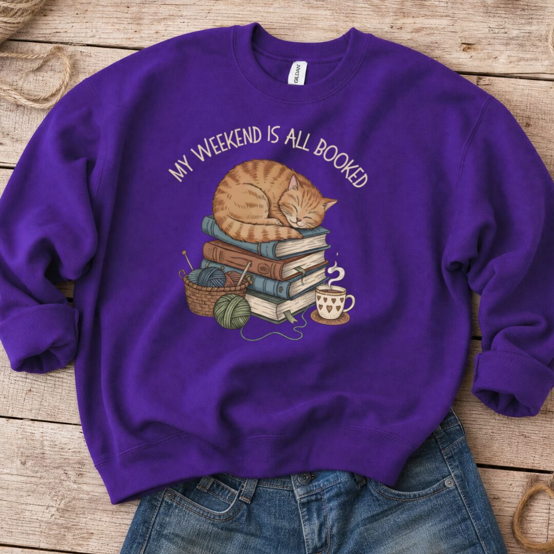 Weekend Booked Sweatshirt Purple t-shirt