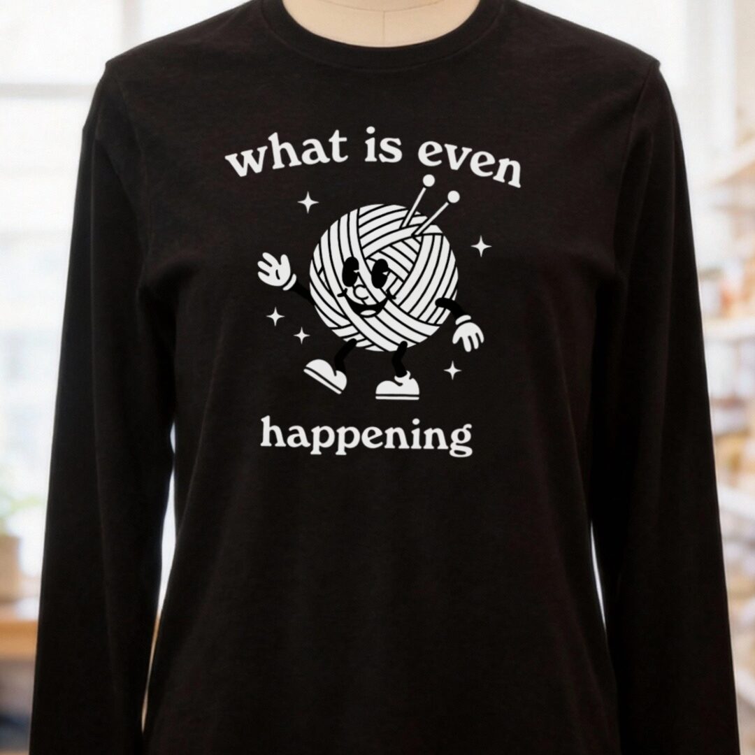 What Is Even Happening Long Sleeve Tee Black Heather t-shirt