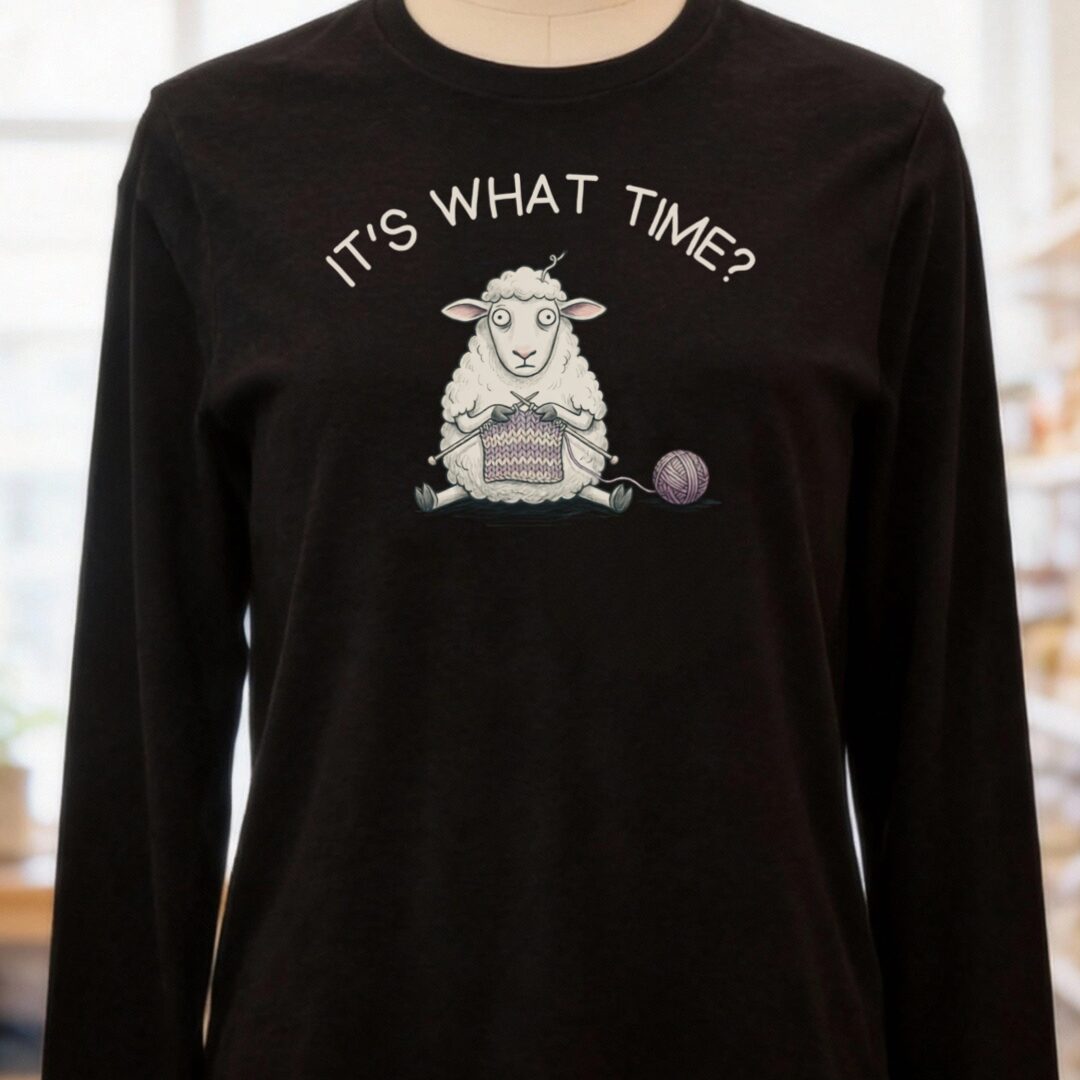 What Time Long Sleeve Tee Black t-shirt