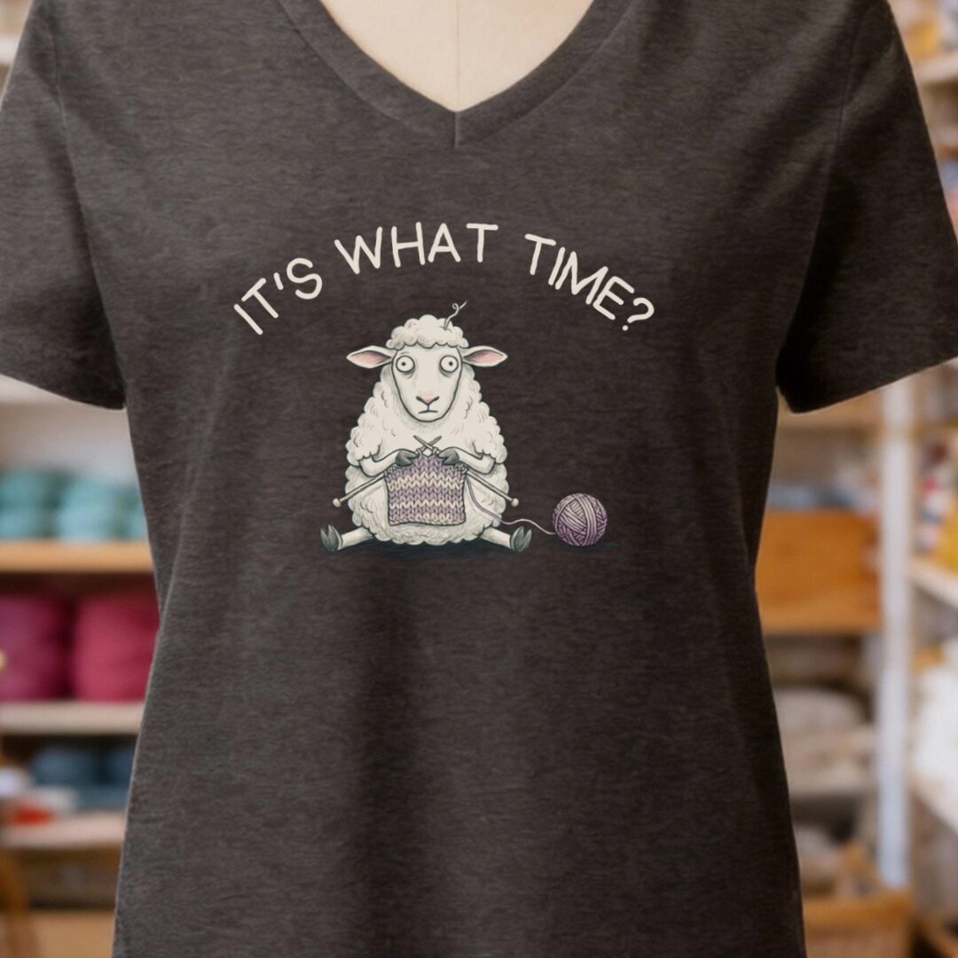 What Time V-Neck T-Shirt Dark Grey t-shirt