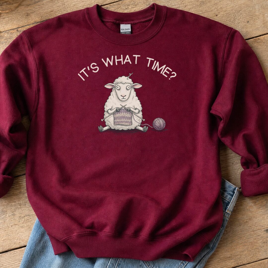 What Time Sweatshirt Maroon t-shirt