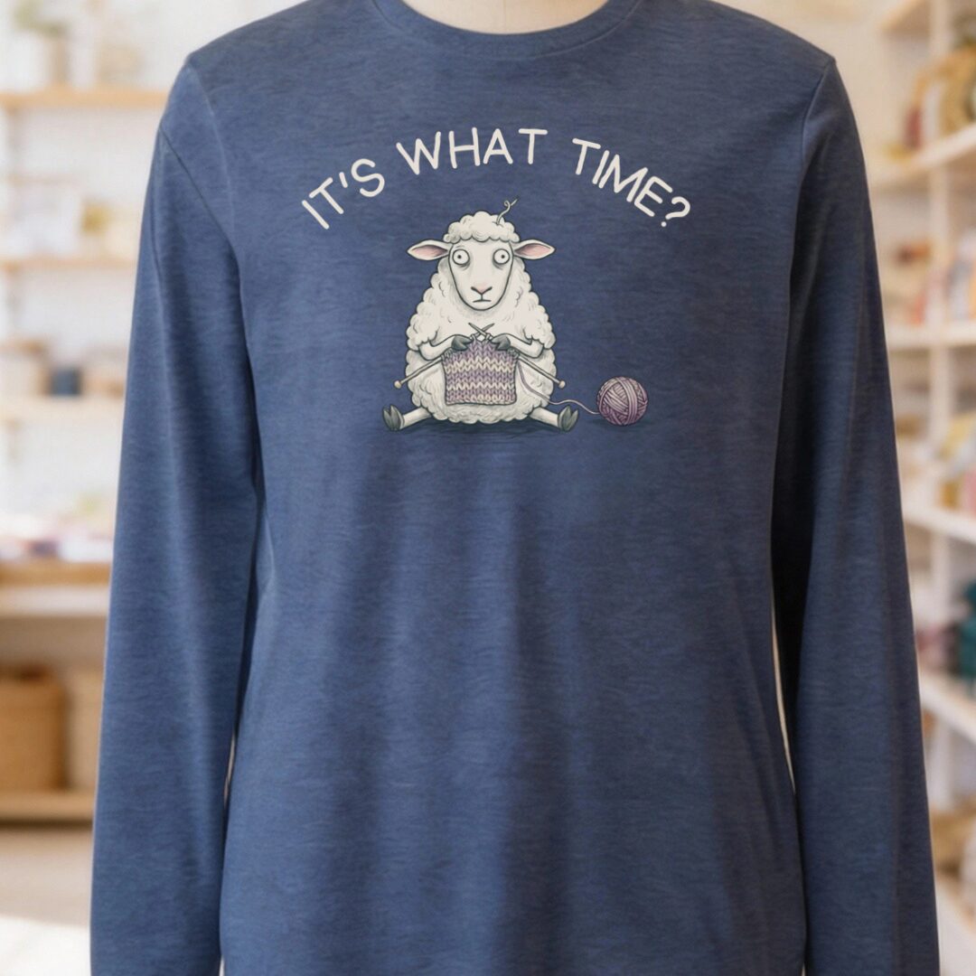 What Time Long Sleeve Tee Navy t-shirt