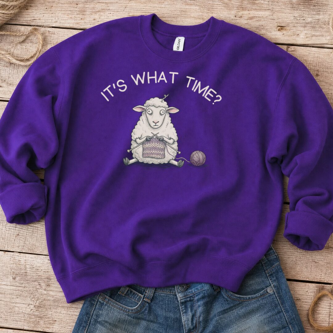What Time Sweatshirt Purple t-shirt