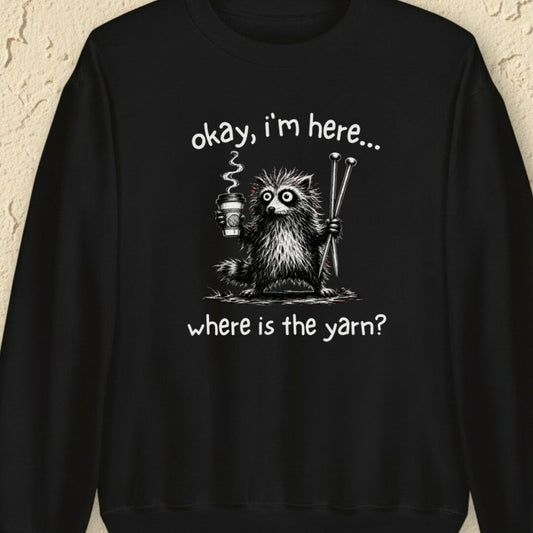 Where Is The Yarn Black Sweatshirt.jpg