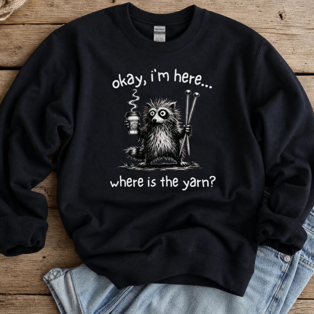 Where Is The Yarn Sweatshirt Black t-shirt