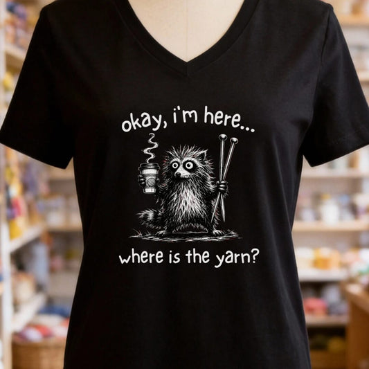 Where Is The Yarn Black V Neck.jpg