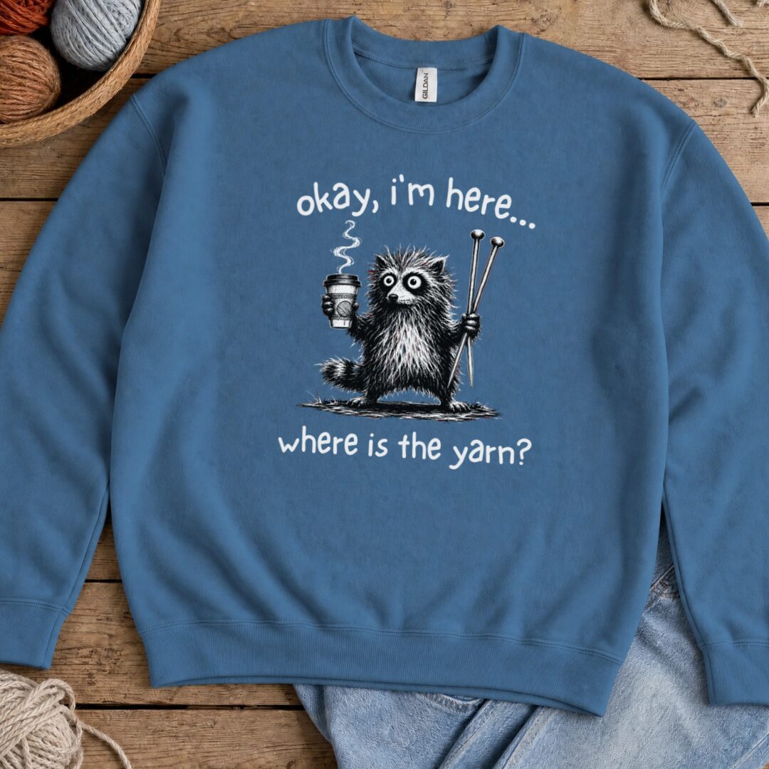 Where Is The Yarn Sweatshirt Indigo Blue t-shirt