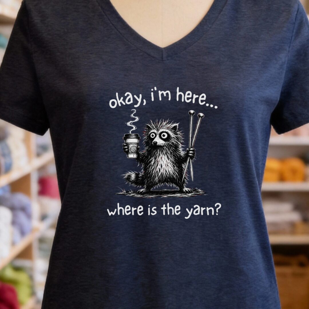 Where Is The Yarn V-Neck T-Shirt Navy t-shirt