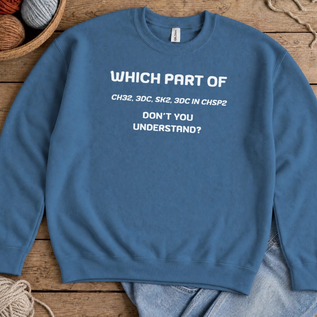 Which Part Crochet Sweatshirt Indigo Blue t-shirt