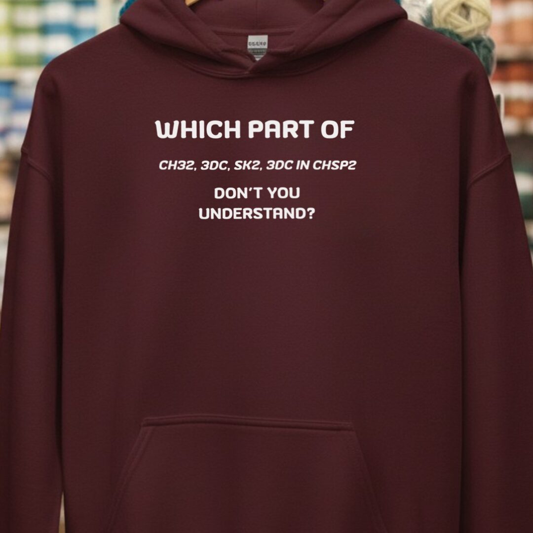 Which Part Crochet Hoodie Maroon t-shirt