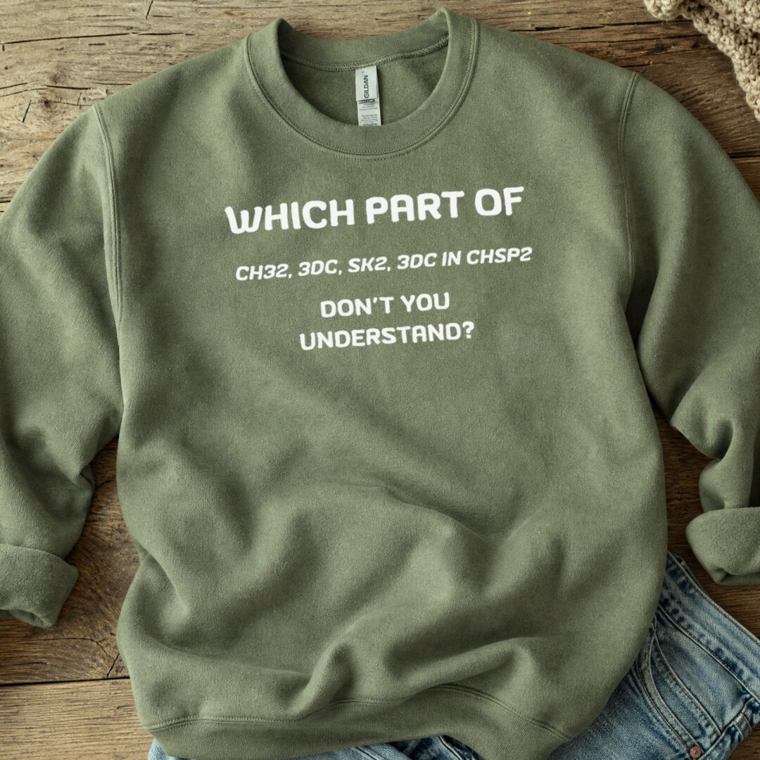 Which Part Crochet Sweatshirt Military Green t-shirt