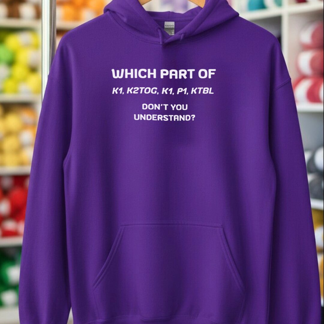 Which Part Knitting Hoodie Purple t-shirt