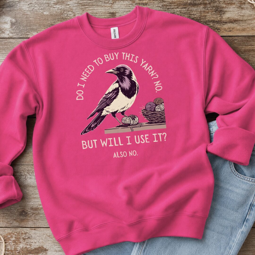 Will I Use It Bright Pink Sweatshirt.jpg