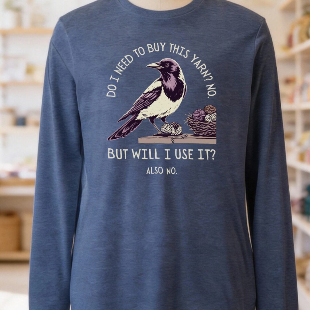 Will I Use It Heather Navy Long Sleeve Tee.jpg