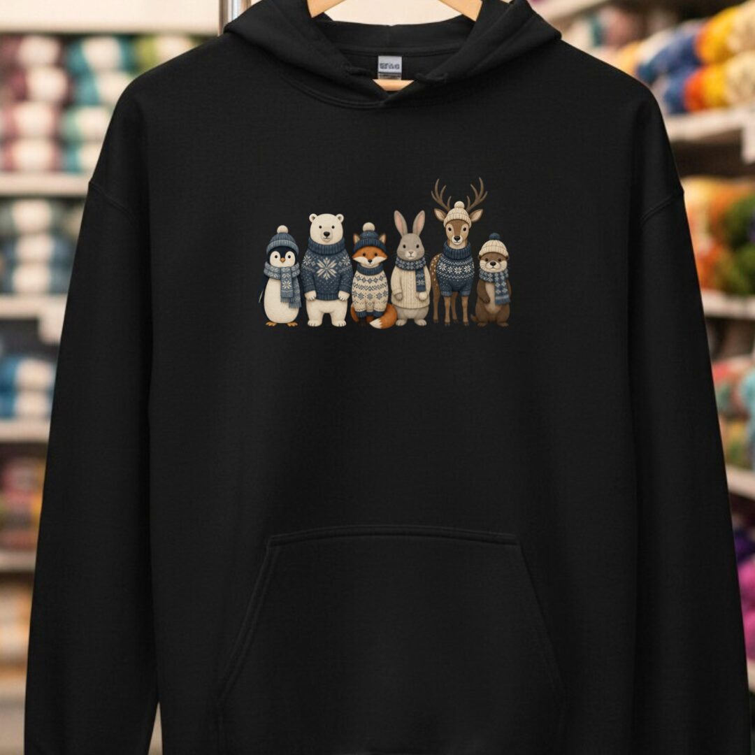 Winter Knitwear Hoodie Black t-shirt