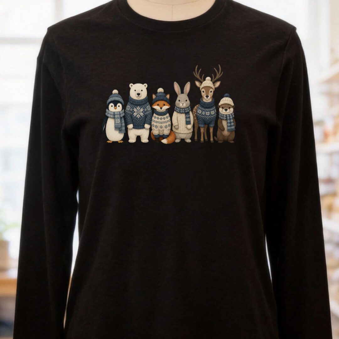 Winter Knitwear Long Sleeve Tee Black t-shirt