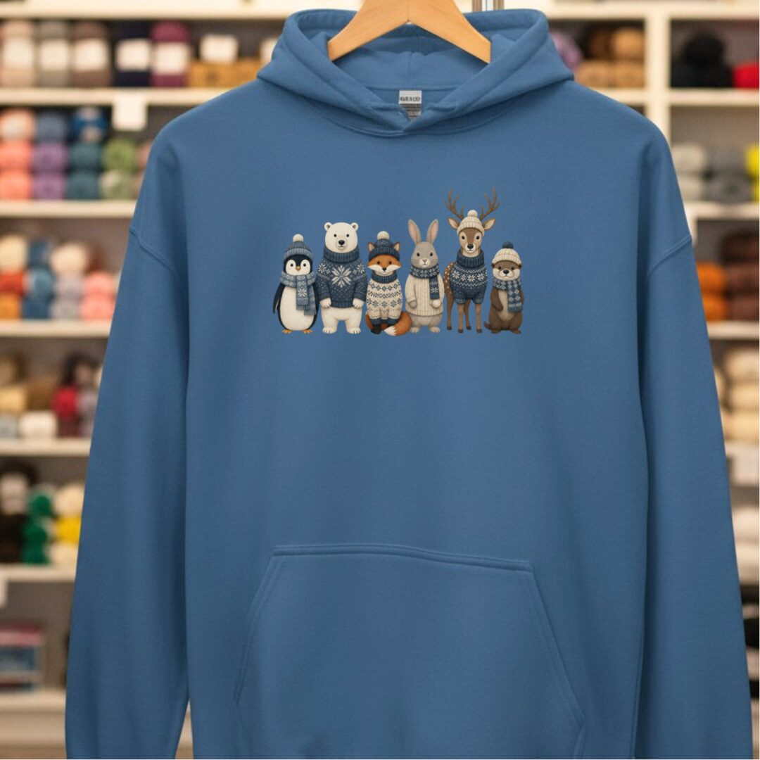 Winter Knitwear Hoodie Indigo Blue t-shirt
