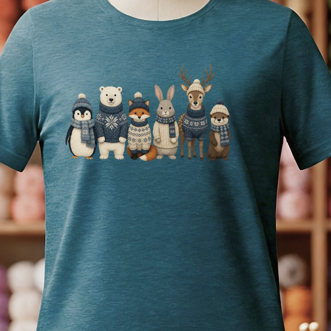 Winter Knitwear T-Shirt Teal Blue t-shirt