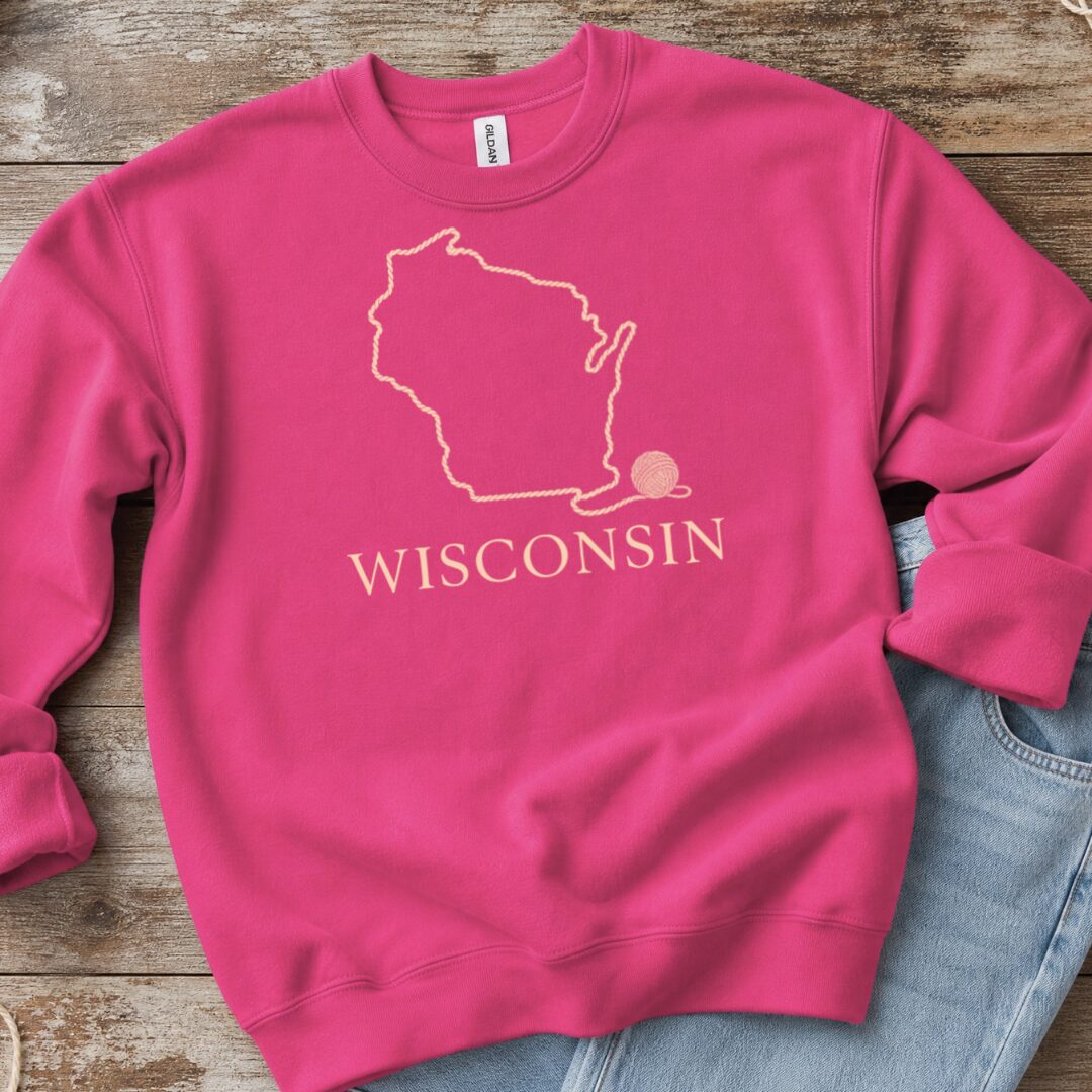 Wisconsin Bright Pink Sweatshirt.jpg