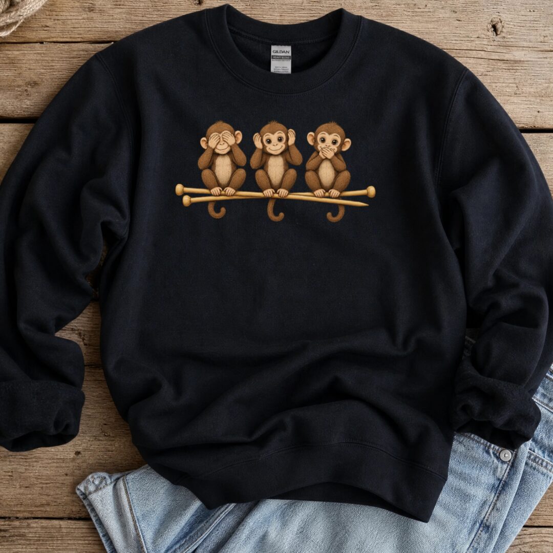 Wise Monkeys Sweatshirt Black t-shirt