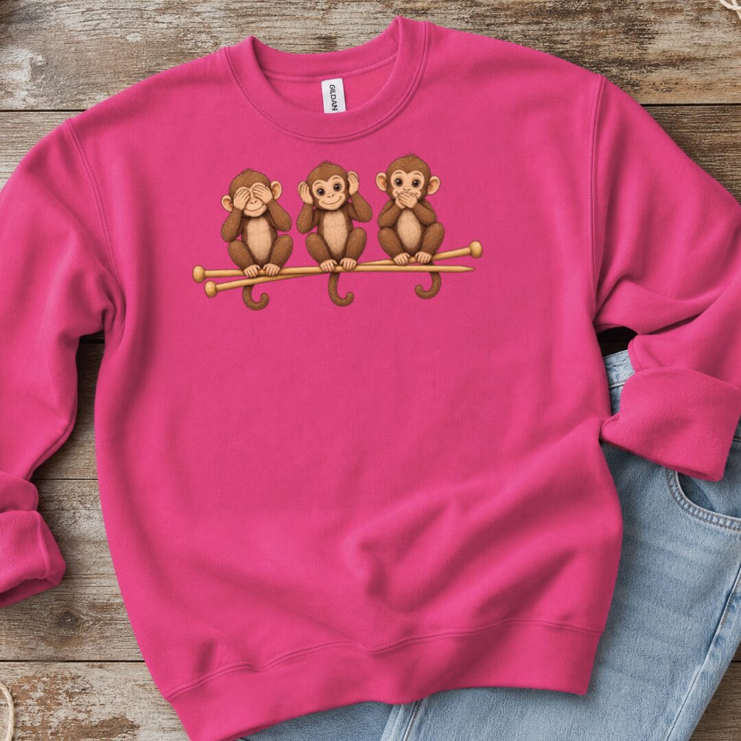 Wise Monkeys Sweatshirt Bright Pink t-shirt