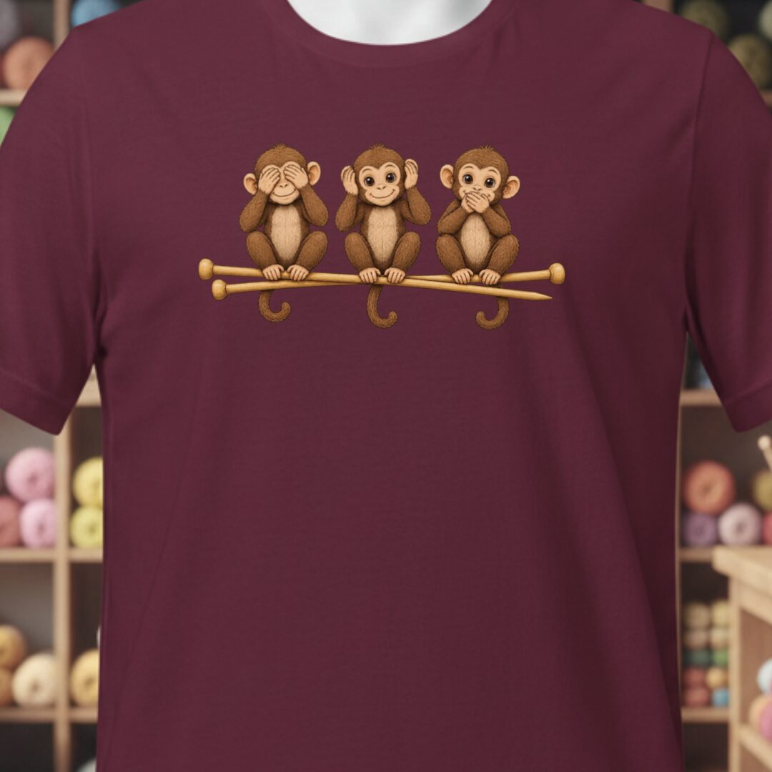 Wise Monkeys T-Shirt Maroon t-shirt