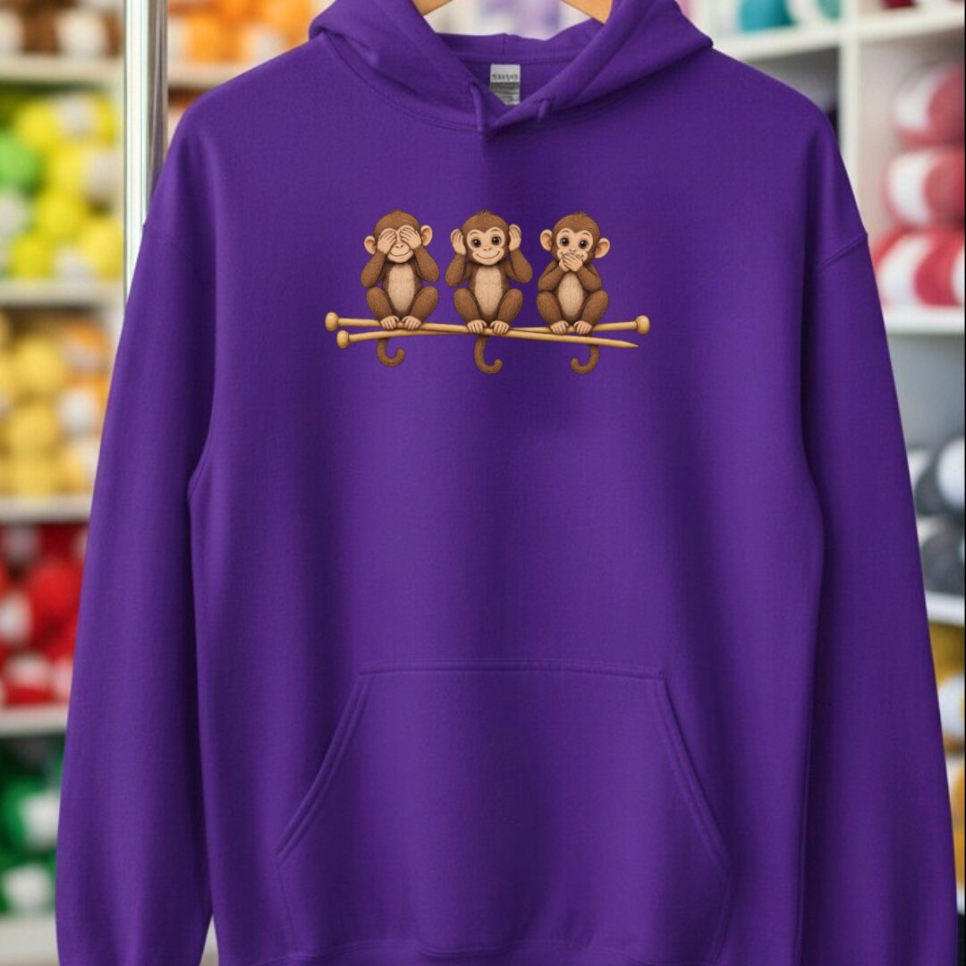 Wise Monkeys Hoodie Purple t-shirt