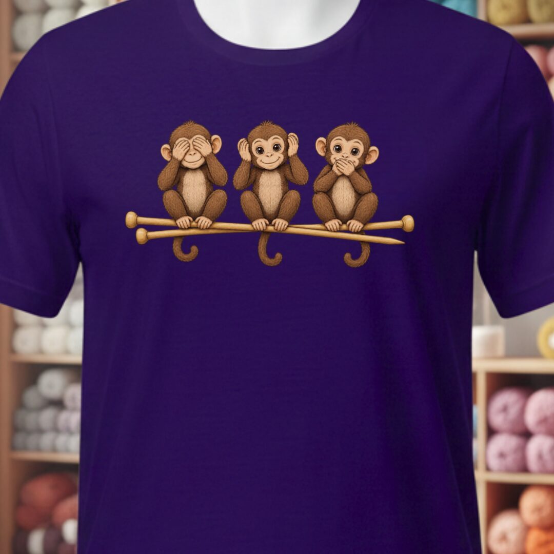 Wise Monkeys T-Shirt Purple t-shirt