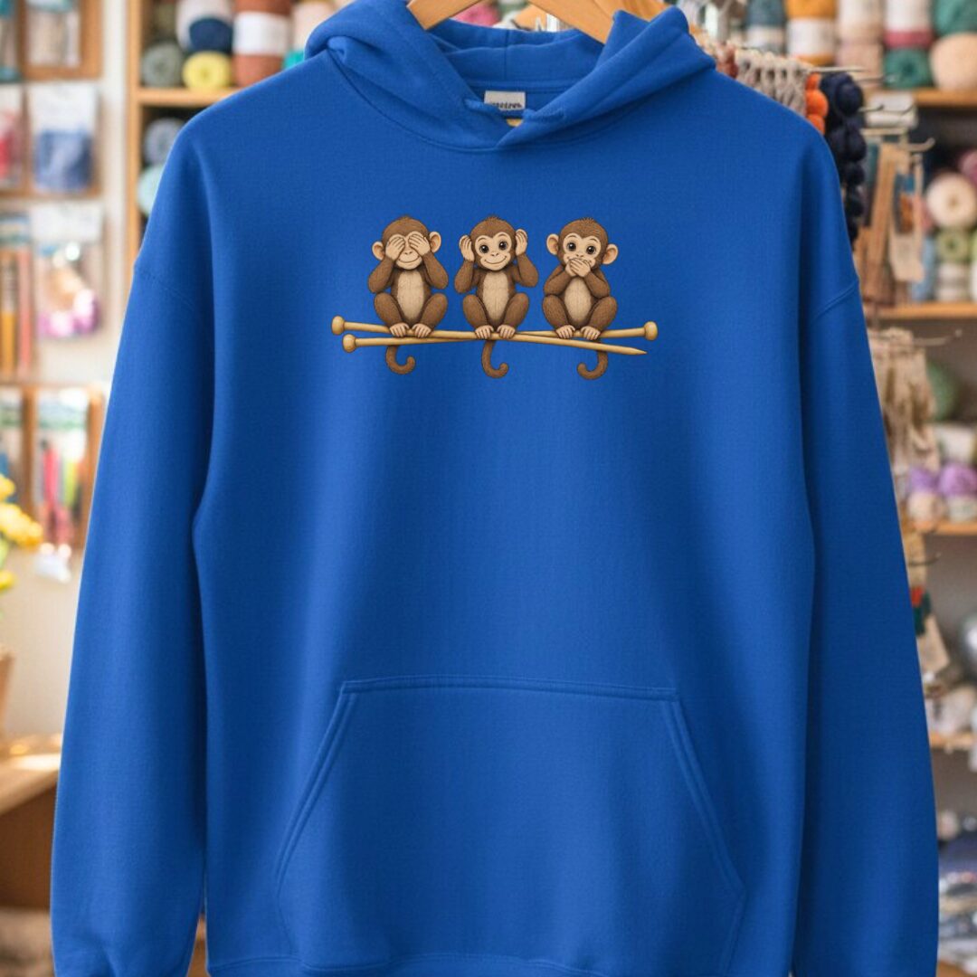 Wise Monkeys Hoodie Royal t-shirt