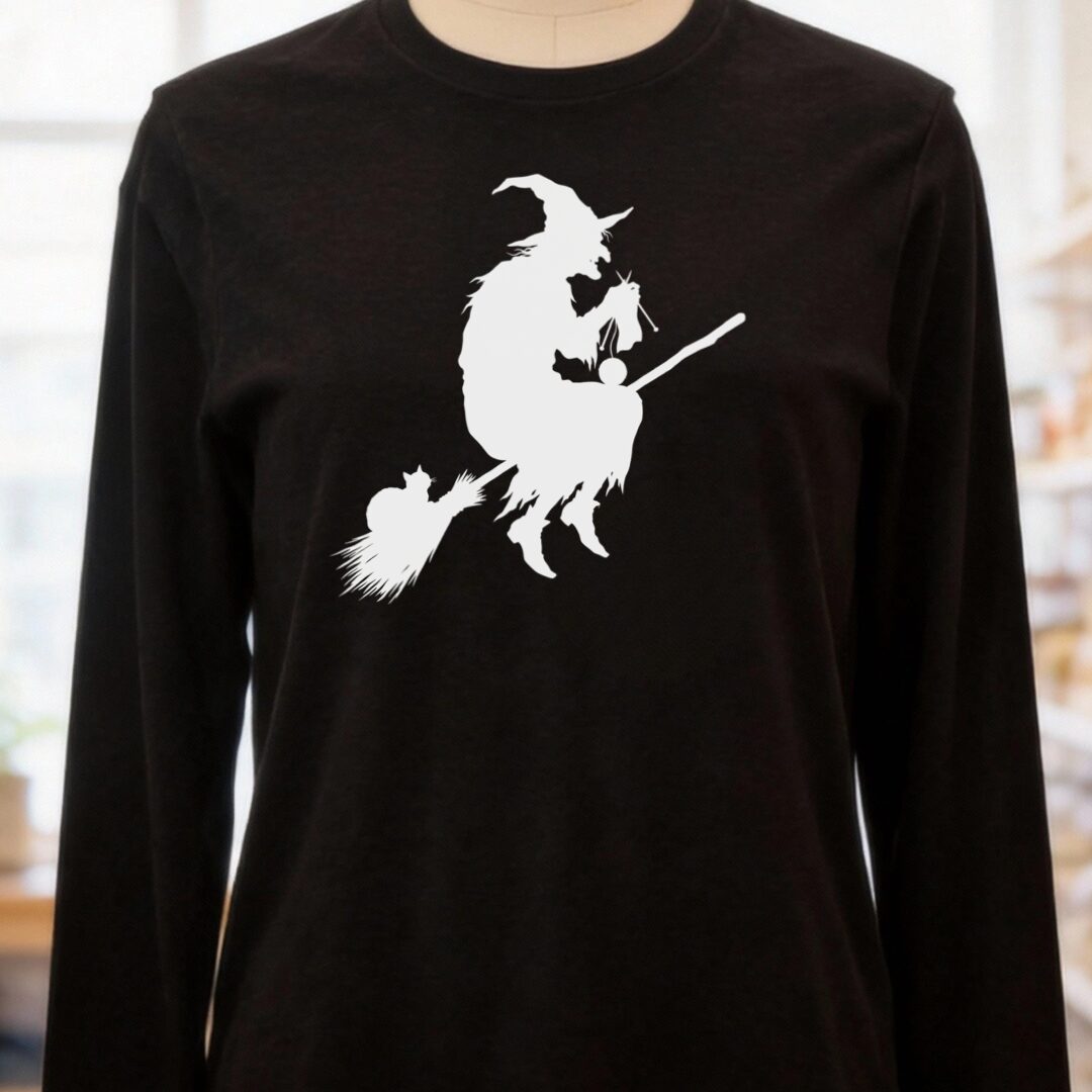 Witch Silhouette Black Long Sleeve Tee.jpg