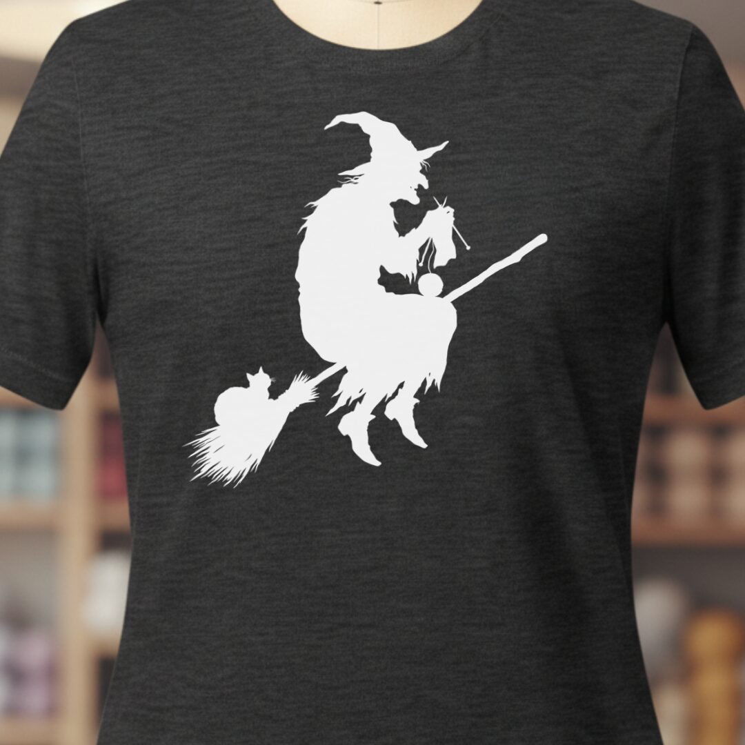 Witch Silhouette Dark Grey T-Shirt.jpg
