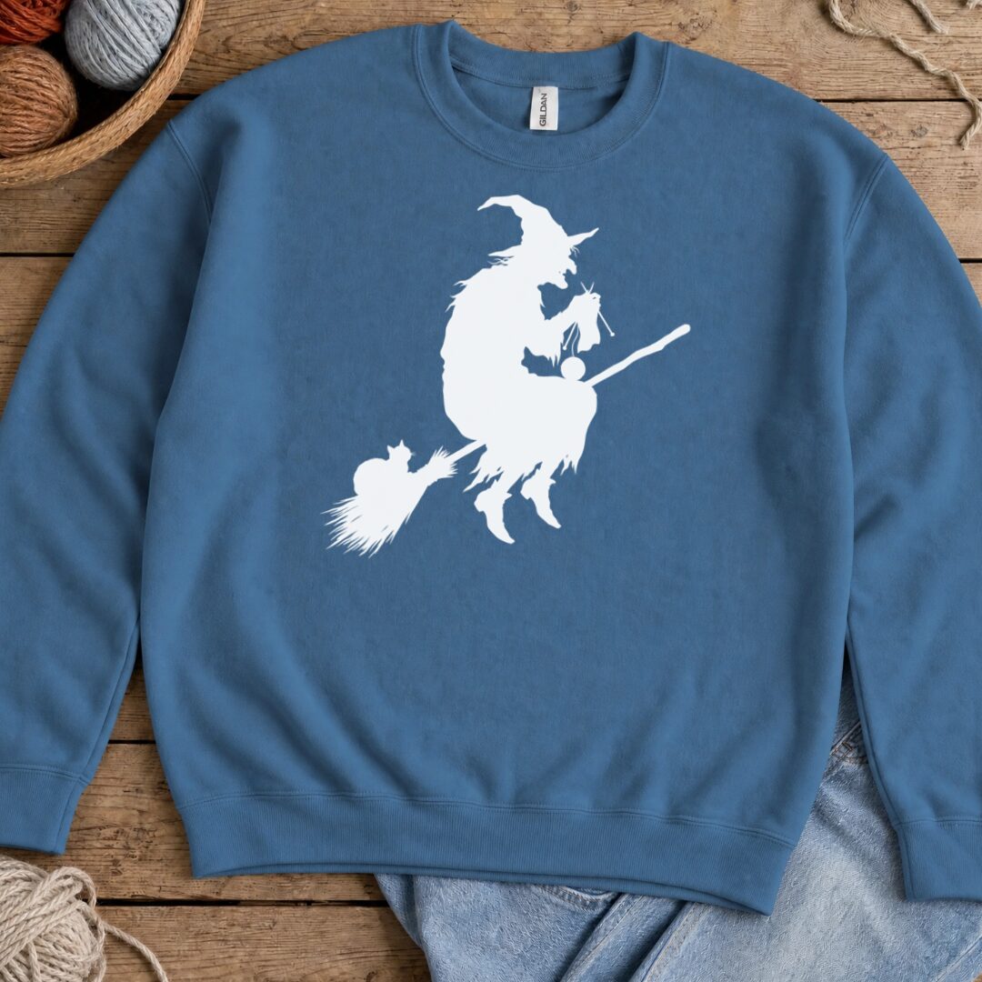 Witch Silhouette Indigo Blue Sweatshirt.jpg