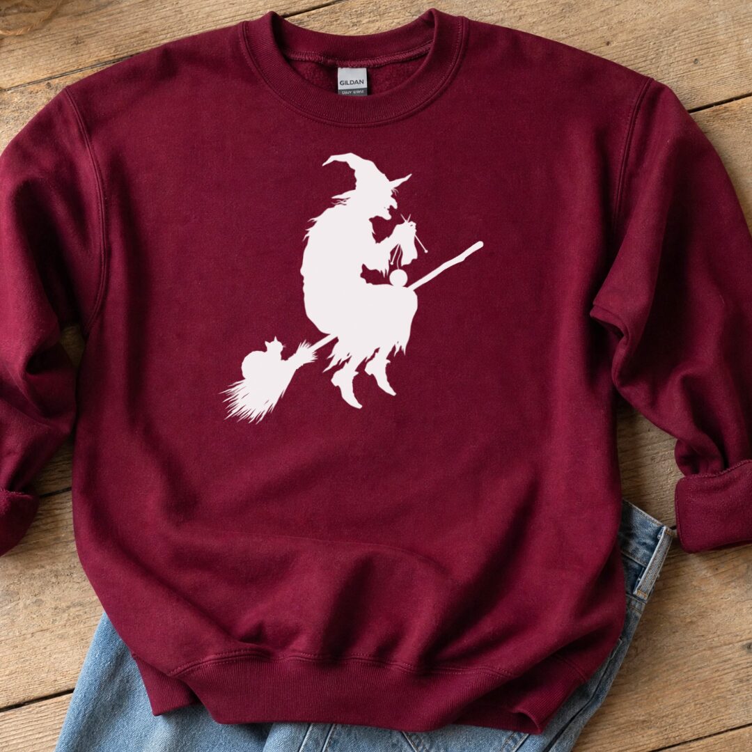Witch Silhouette Maroon Sweatshirt.jpg